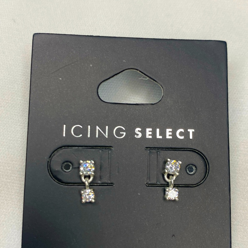 Cubic Zirconia Sterling Silver Argent 925 Earrings